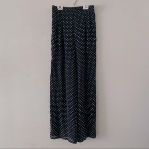 Silk wide leg pants polka dot print